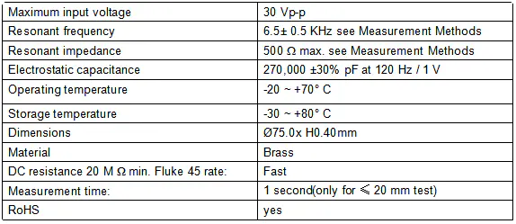 Specification for FTBS-75T-6.5A1-W50