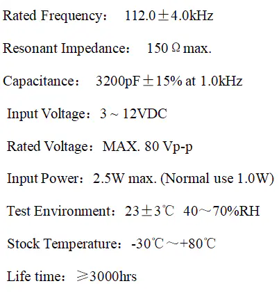 Specification for RYD-16SJT5-112W45-5UM