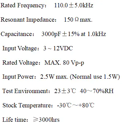 Specification for RYD-16SR5-110W60