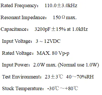 Specification for RYD-20SR-111W20-3.5UM