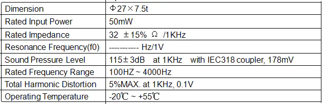 Specification for SDRP27P8-50P32