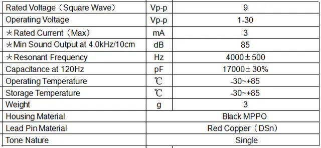 Specification for XY24A4009P