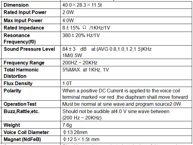 Specification for YDA3040A-8