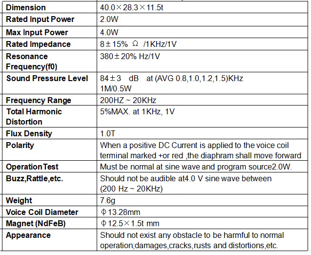 Specification for YDA3040C-8