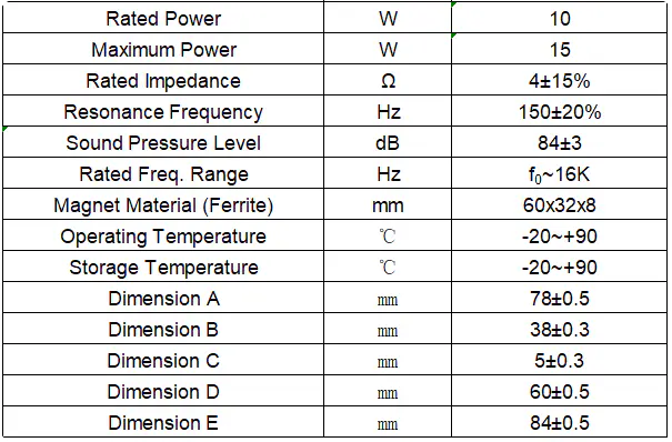 Specification for YDA78M38-4PP10