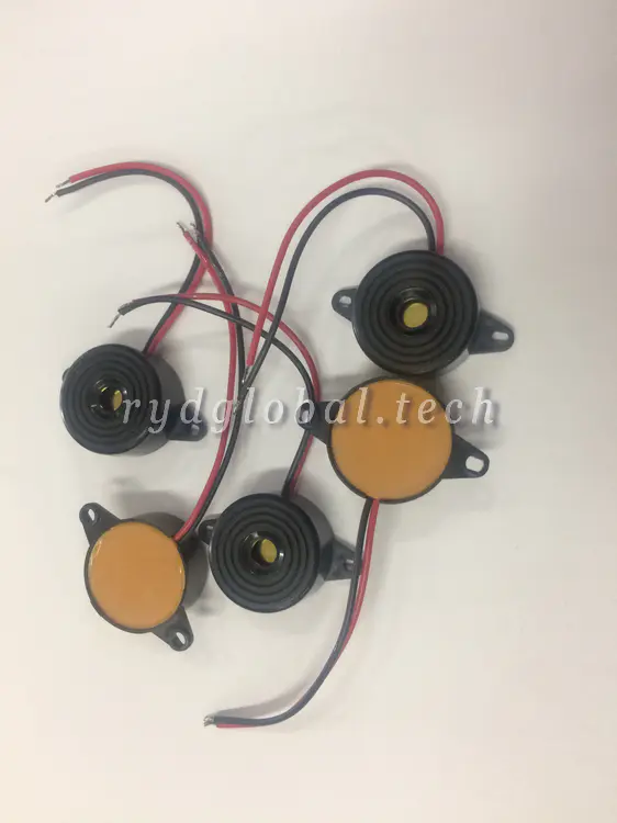Piezoelectrics Buzzers - FY23JX3512W - Φ23mm 12V Wire Lead Sounder Unit, Flexible Panel Mount Equipment Audio Alert
